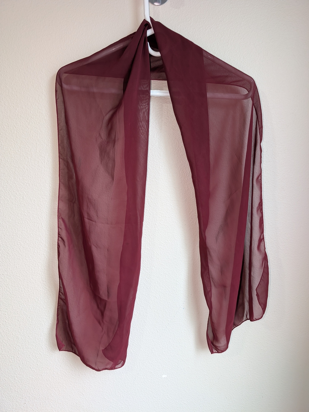 Elegant Burgundy Chiffon Scarf for Women